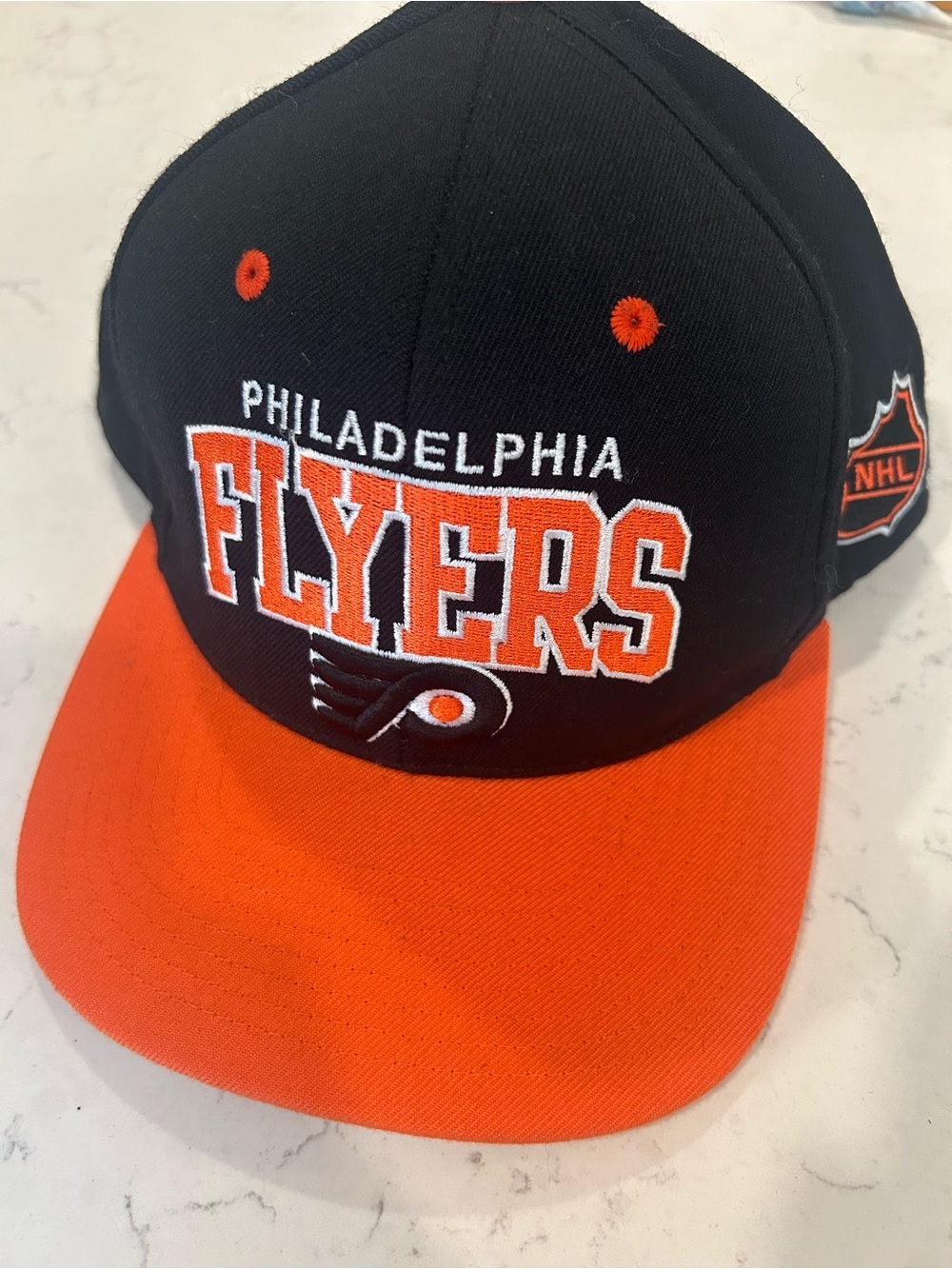 Mitchell & Ness Philadelphia Flyers Black and Orange Snapback Hat